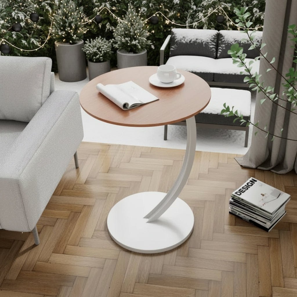 MiraRound Compact Reinforced Round Side Table For Modern Living In Small Spaces | Temsk