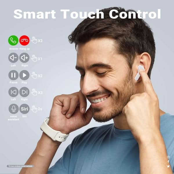 AeroPulse Earbuds Wireless Bluetooth With Outstanding Sound And Touch Controls | Temsk