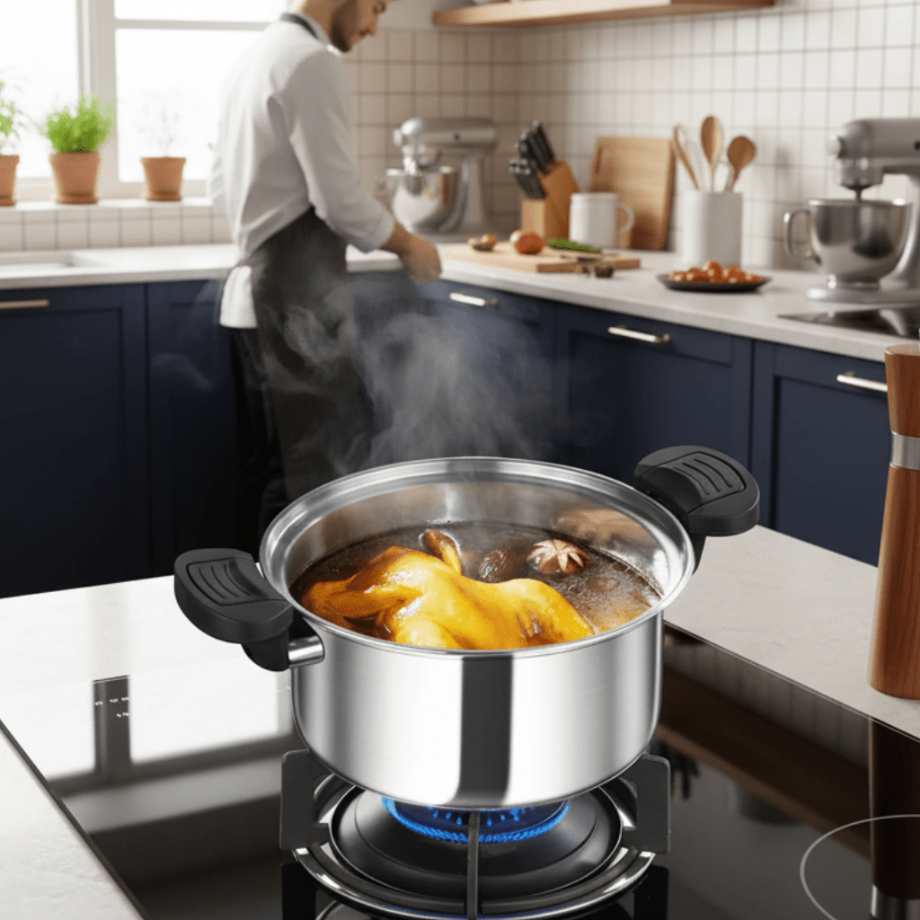 StellarCook Compact Stainless Steel Pressure Cooker For Quick Meals Anywhere | Temsk