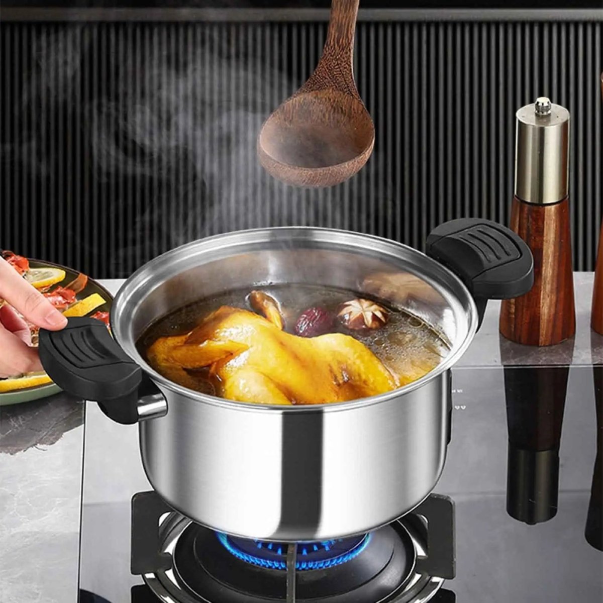 StellarCook Compact Stainless Steel Pressure Cooker For Quick Meals Anywhere | Temsk