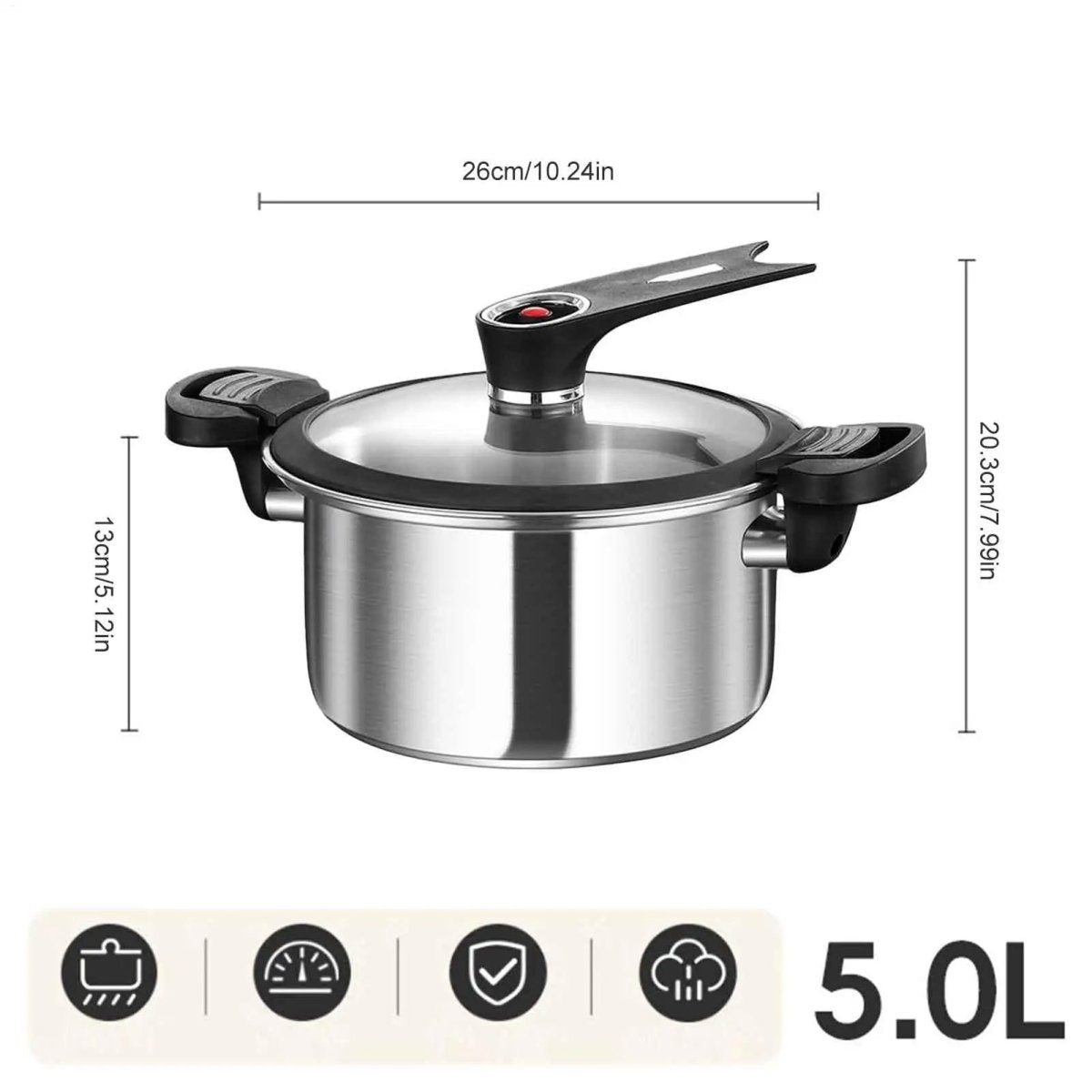 StellarCook Compact Stainless Steel Pressure Cooker For Quick Meals Anywhere | Temsk