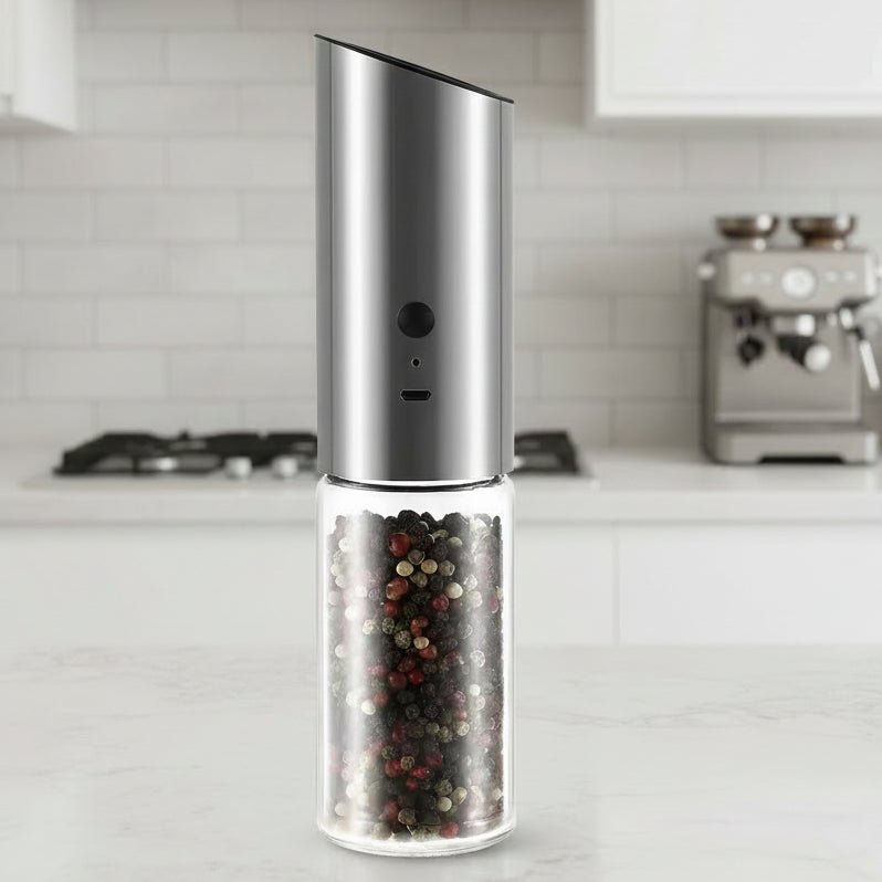Rechargeable FlavorPulse Stainless Steel Electric Pepper Mill For Easy Seasoning | Temsk