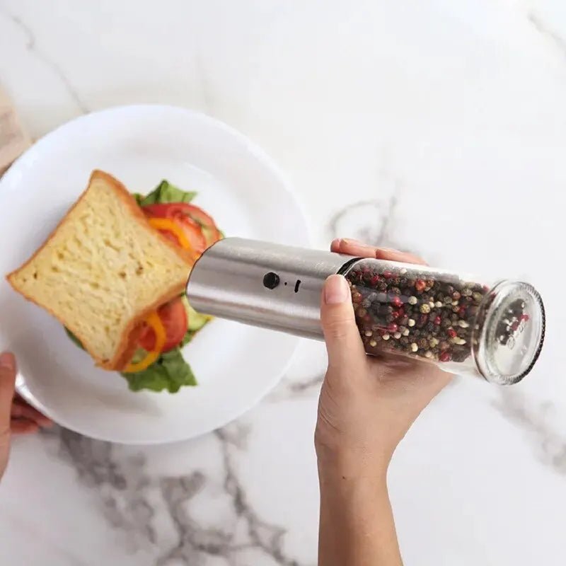 Rechargeable FlavorPulse Stainless Steel Electric Pepper Mill For Easy Seasoning | Temsk