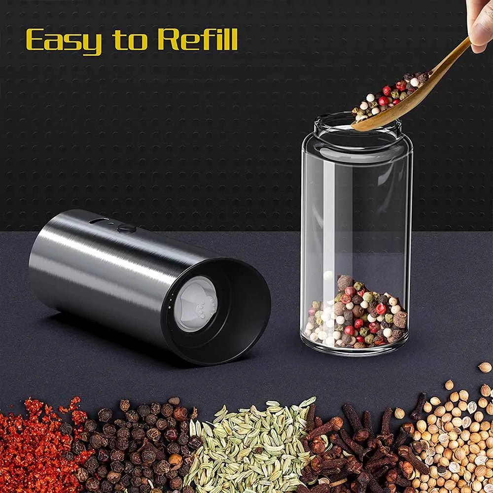 Rechargeable FlavorPulse Stainless Steel Electric Pepper Mill For Easy Seasoning | Temsk