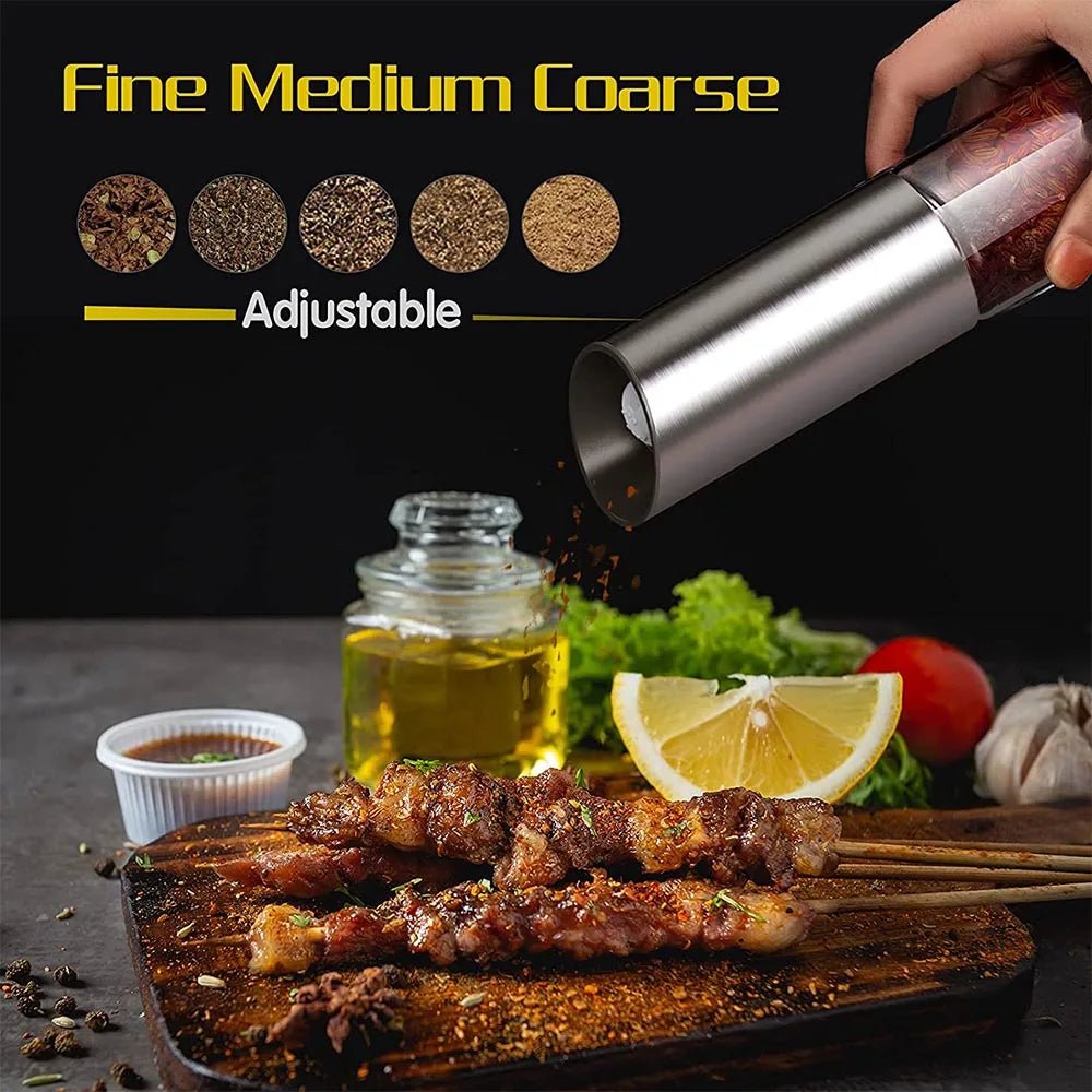 Rechargeable FlavorPulse Stainless Steel Electric Pepper Mill For Easy Seasoning | Temsk