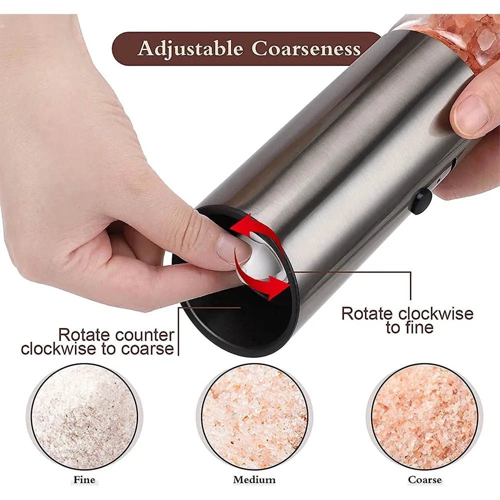 Rechargeable FlavorPulse Stainless Steel Electric Pepper Mill For Easy Seasoning | Temsk