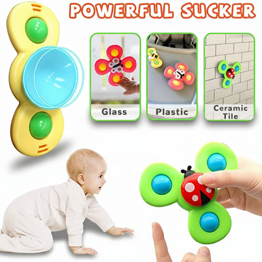Suction Spinner Bath Toy For Baby Sensory Play And High Chair | Temsk