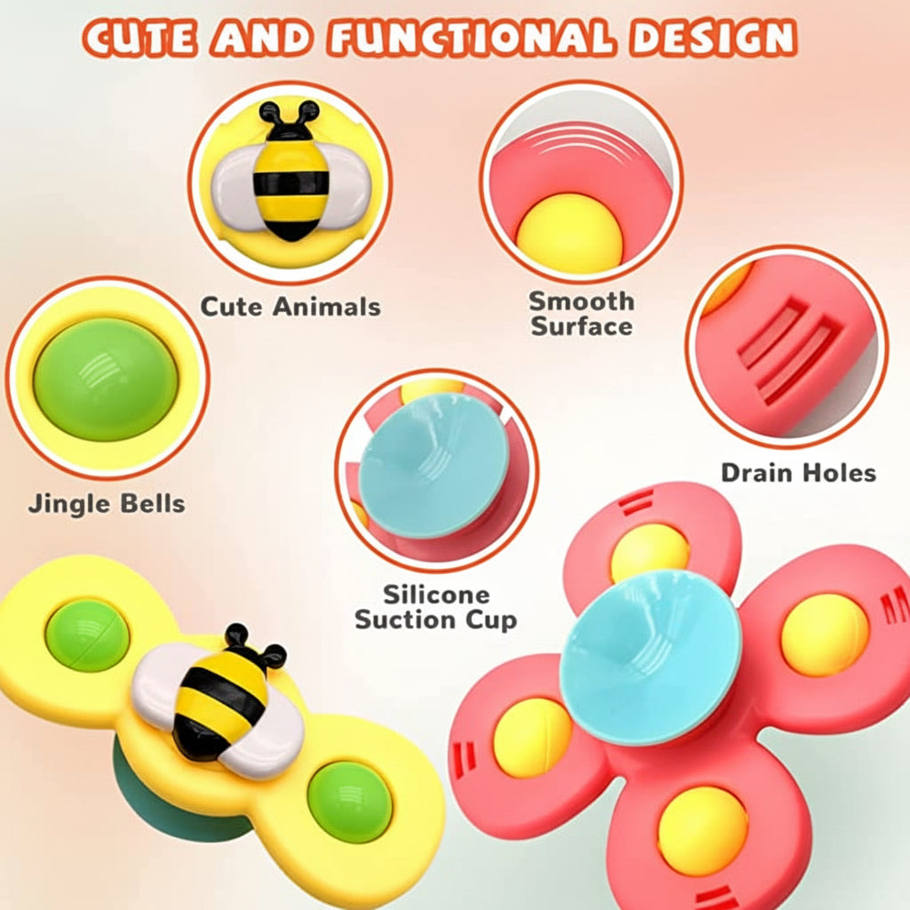 Suction Spinner Bath Toy For Baby Sensory Play And High Chair | Temsk