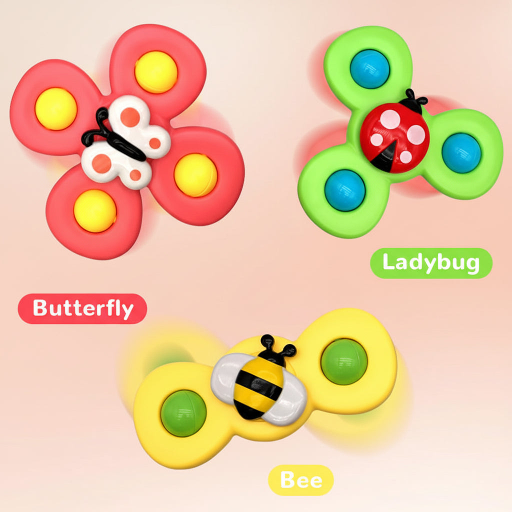 Suction Spinner Bath Toy For Baby Sensory Play And High Chair | Temsk