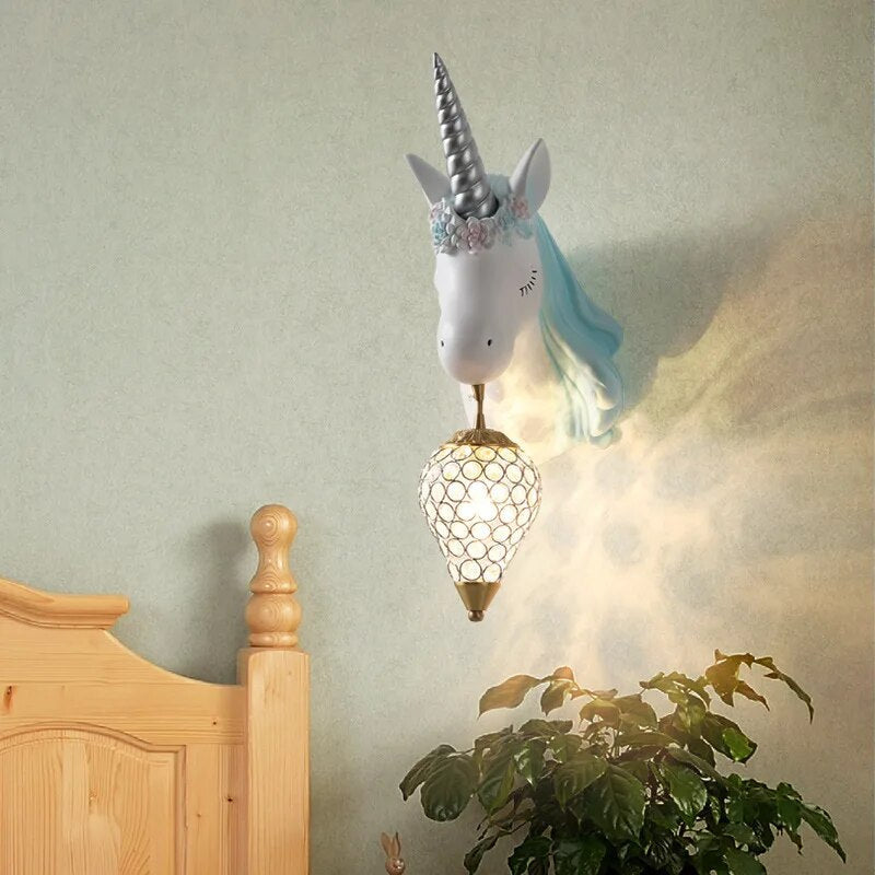 CalmWave Resin Wall Light With Unicorn Design For Serene Glow | Temsk