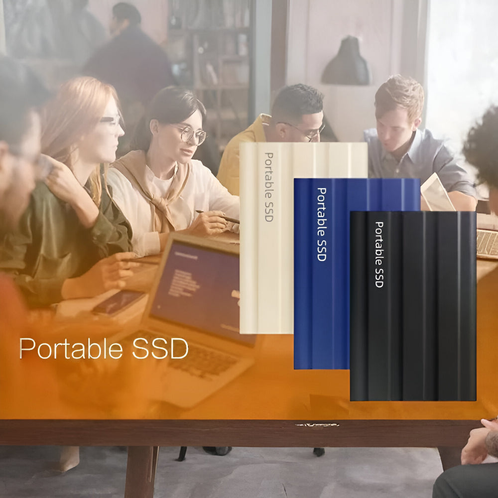 Tragbare SSD-Festplatte mit robustem Metallgehäuse für Reisen | Temsk