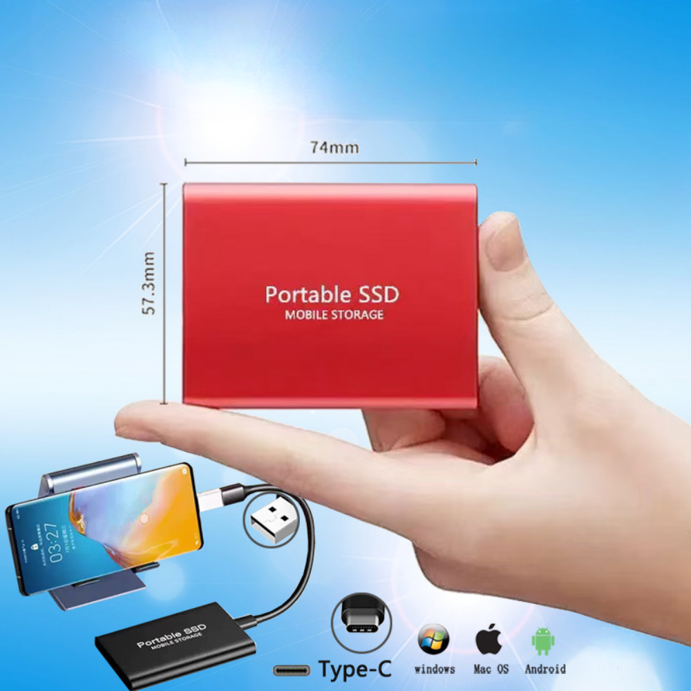 512GB USB C přenosné SSD pro rychlé externí ukládání | Temsk