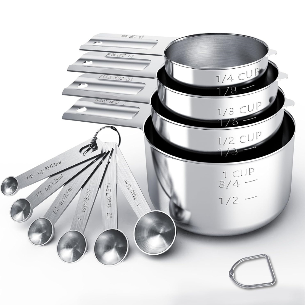Stainless Steel Measuring Cups And Spoons Set For Baking And Cooking | Temsk