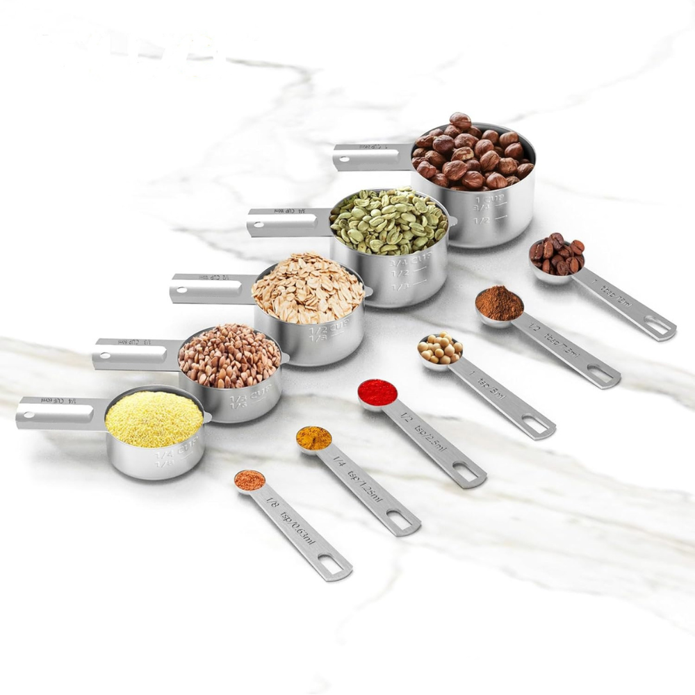 Stainless Steel Measuring Cups And Spoons Set For Baking And Cooking | Temsk