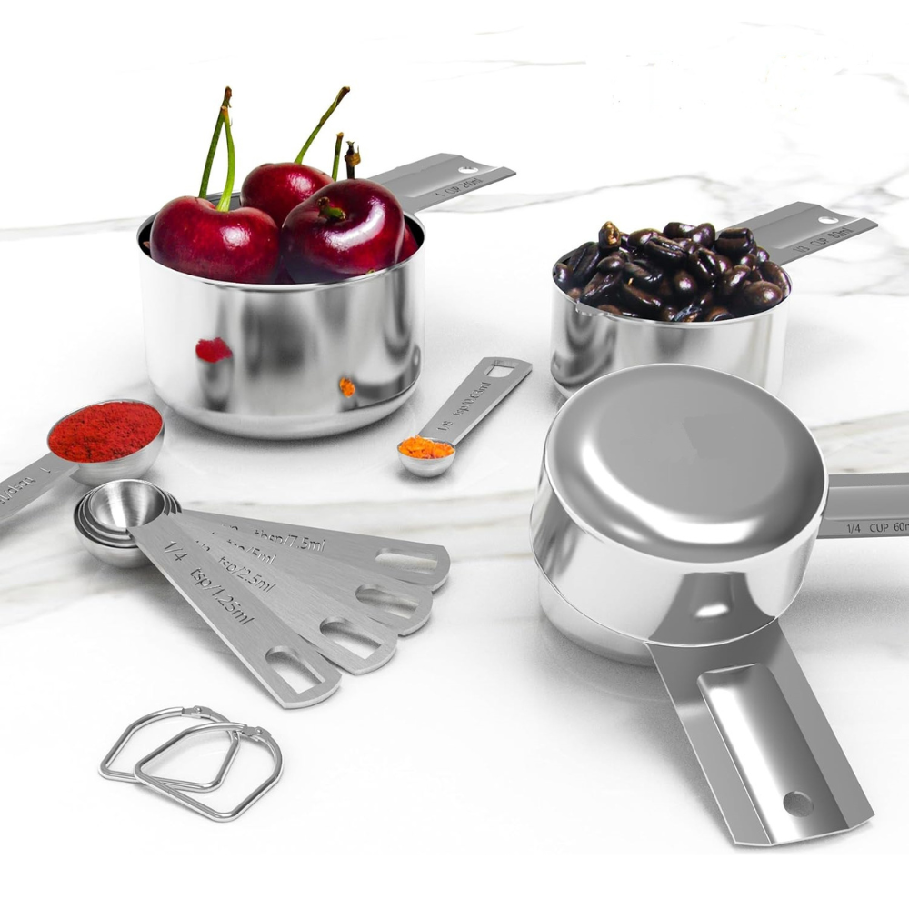 Stainless Steel Measuring Cups And Spoons Set For Baking And Cooking | Temsk