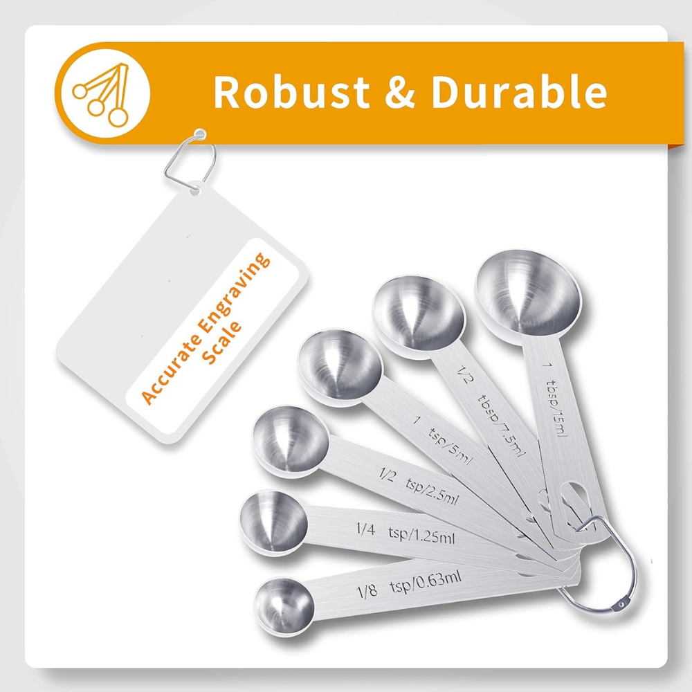 Stainless Steel Measuring Cups And Spoons Set For Baking And Cooking | Temsk