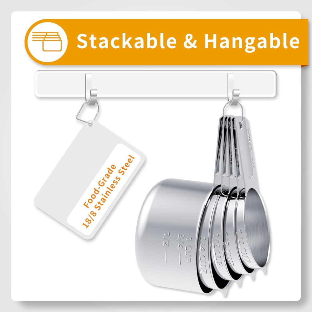 Stainless Steel Measuring Cups And Spoons Set For Baking And Cooking | Temsk