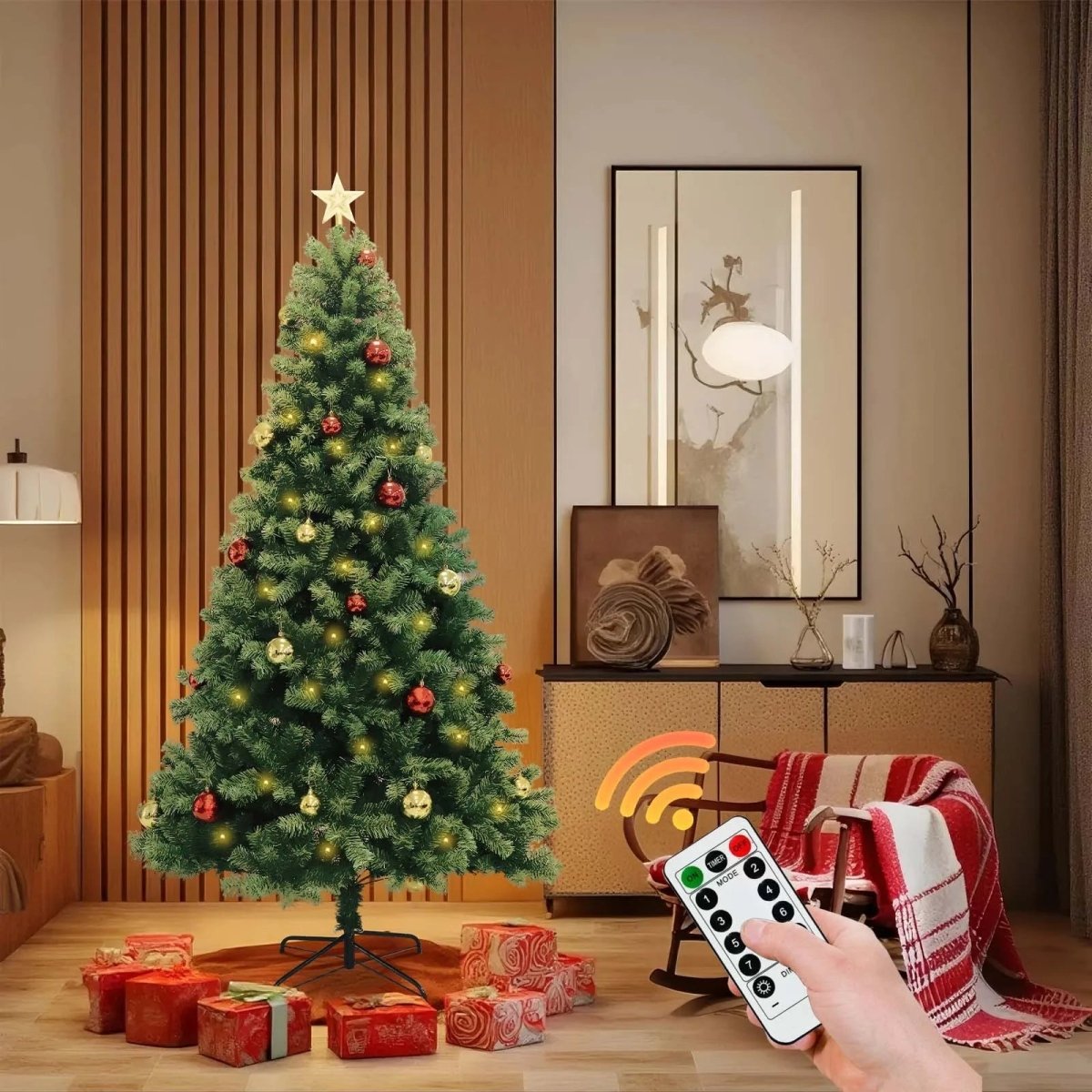 LumiPine LED Artificial Tree With Eight Festive Light Patterns | Temsk