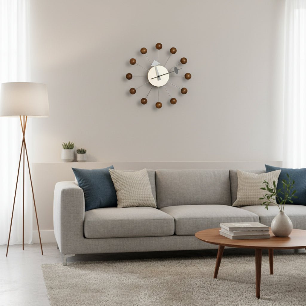 Luminara dekorativ metal sol vægur, 32 cm stille quartz bevægelse | Temsk