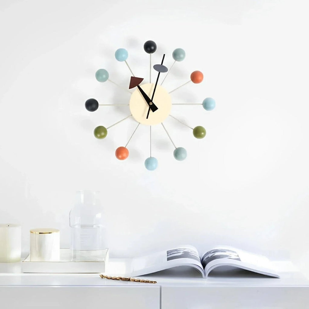 Luminara dekorativ metal sol vægur, 32 cm stille quartz bevægelse | Temsk