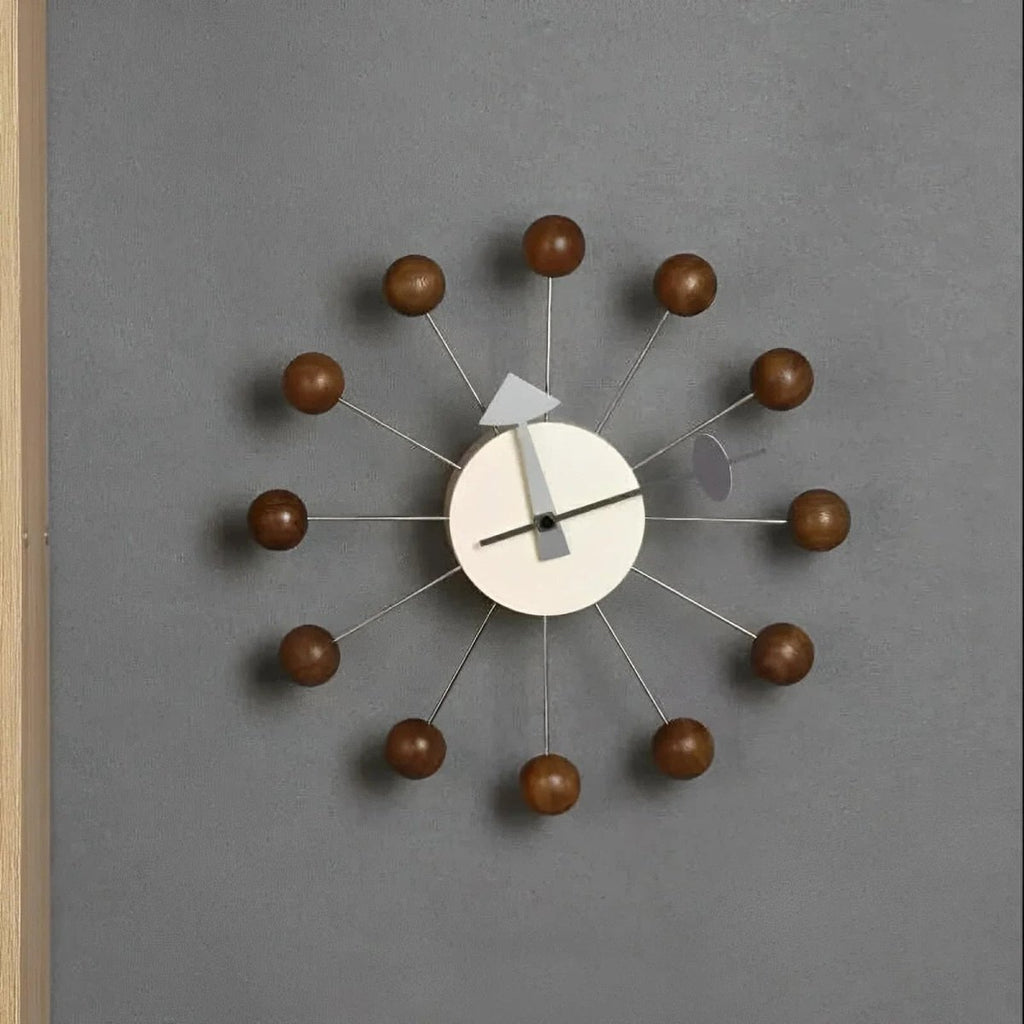 Luminara dekorativ metal sol vægur, 32 cm stille quartz bevægelse | Temsk