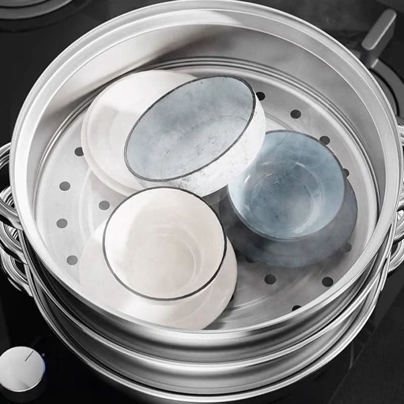 AeroSteam 3-Tier Stainless Steel Steamer With Glass Lid | Temsk