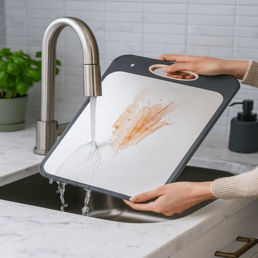 PureSteel Double-Sided Stainless Steel Cutting Board for Hygienic Prep | Temsk