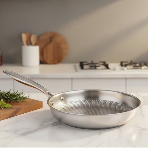 IronClad Stainless Steel Frying Pan For Steak And Roasting Daily Cooking Temsk