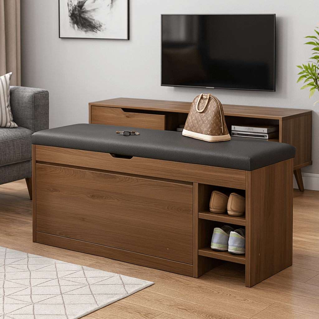 HallwayHub 3-In-One Shoe Cabinet Bench With Foldable Storage System For Hallways | Temsk