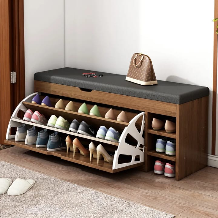 HallwayHub 3-In-One Shoe Cabinet Bench With Foldable Storage System For Hallways | Temsk