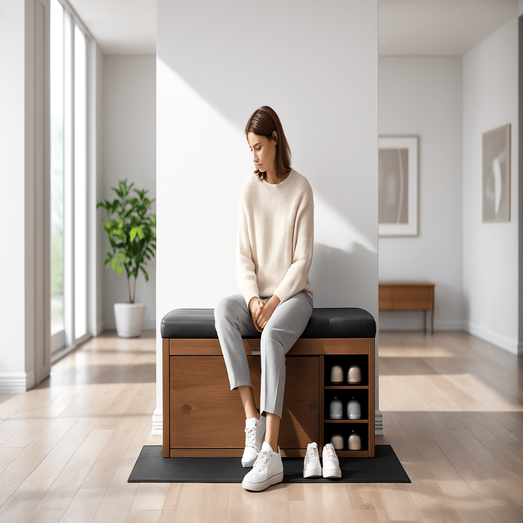 HallwayHub 3-In-One Shoe Cabinet Bench With Foldable Storage System For Hallways | Temsk
