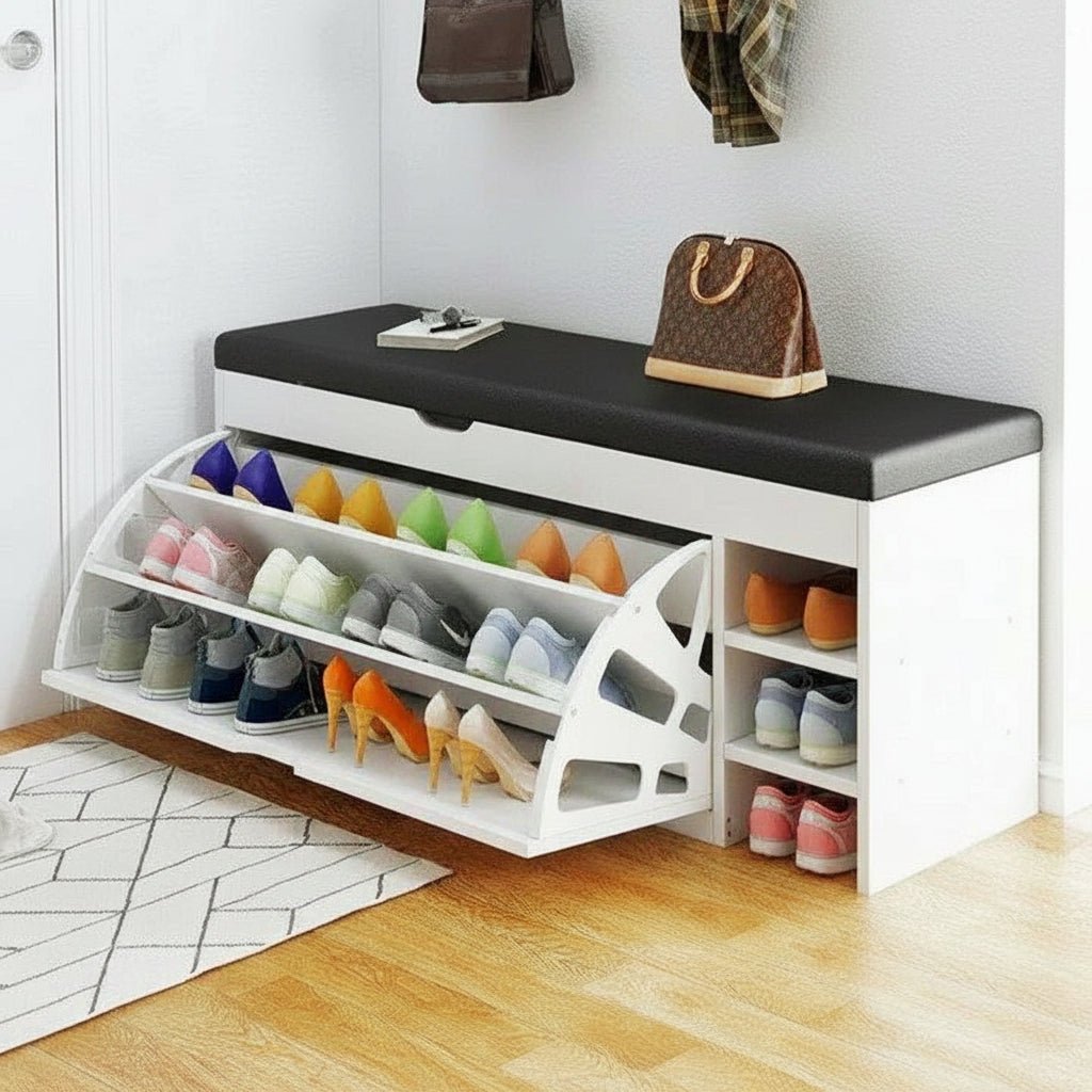 HallwayHub 3-In-One Shoe Cabinet Bench With Foldable Storage System For Hallways | Temsk