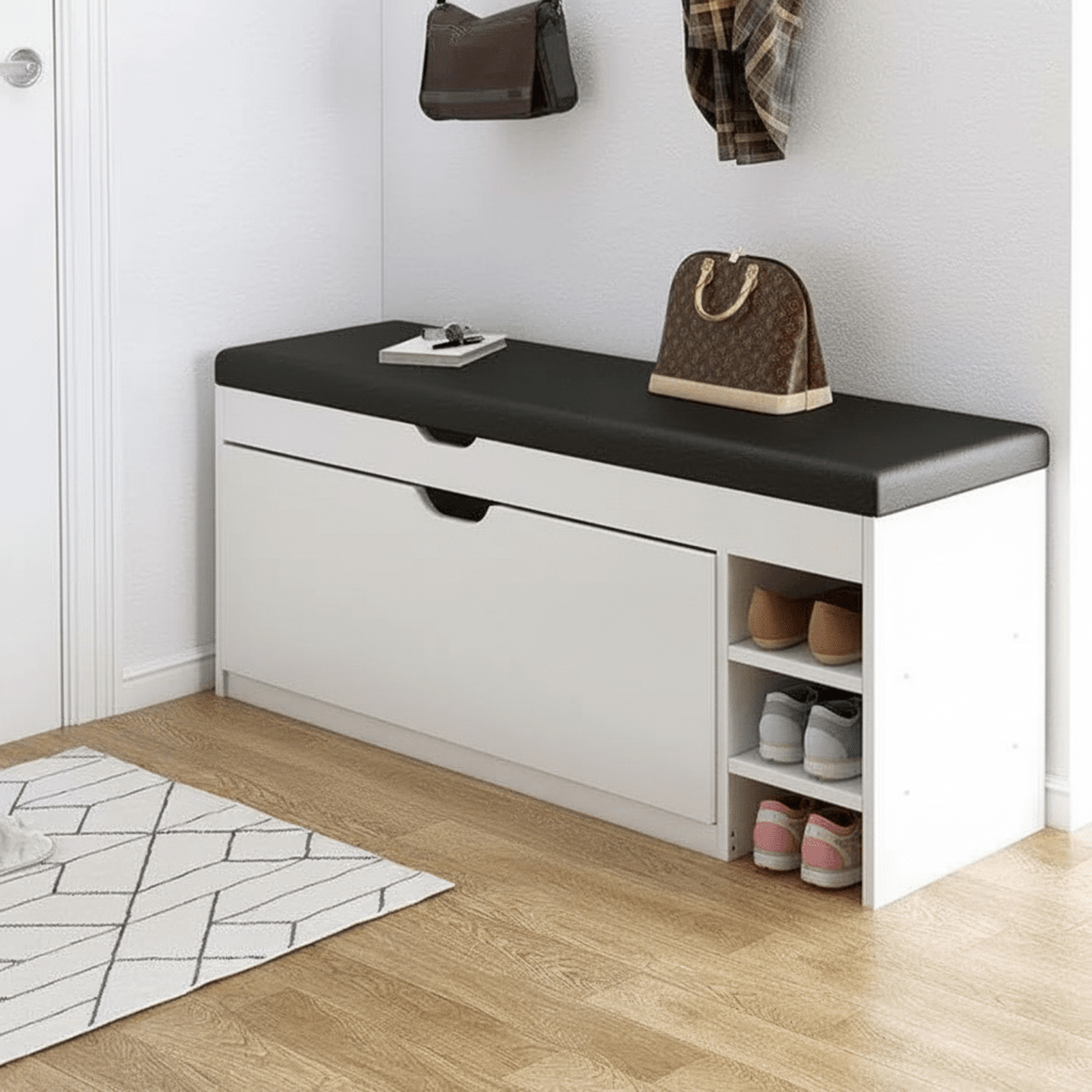 HallwayHub 3-In-One Shoe Cabinet Bench With Foldable Storage System For Hallways | Temsk