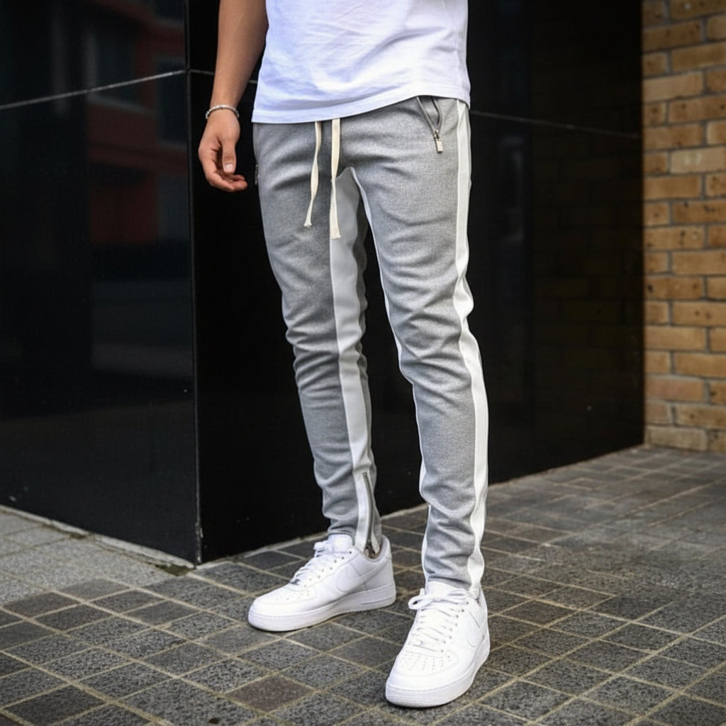 Men's Slim Fit Joggers With Side Stripe Athletic Sweatpants | Temsk