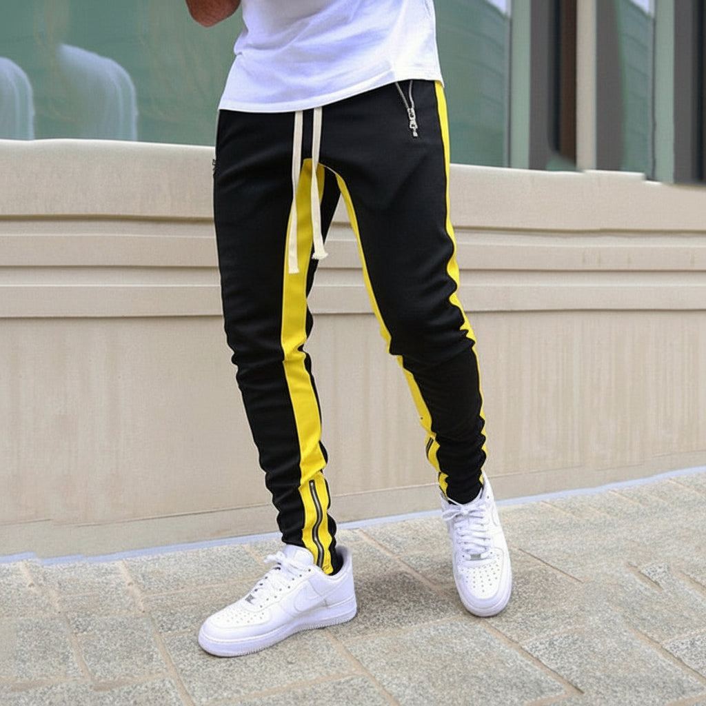 Men's Slim Fit Joggers With Side Stripe Athletic Sweatpants | Temsk
