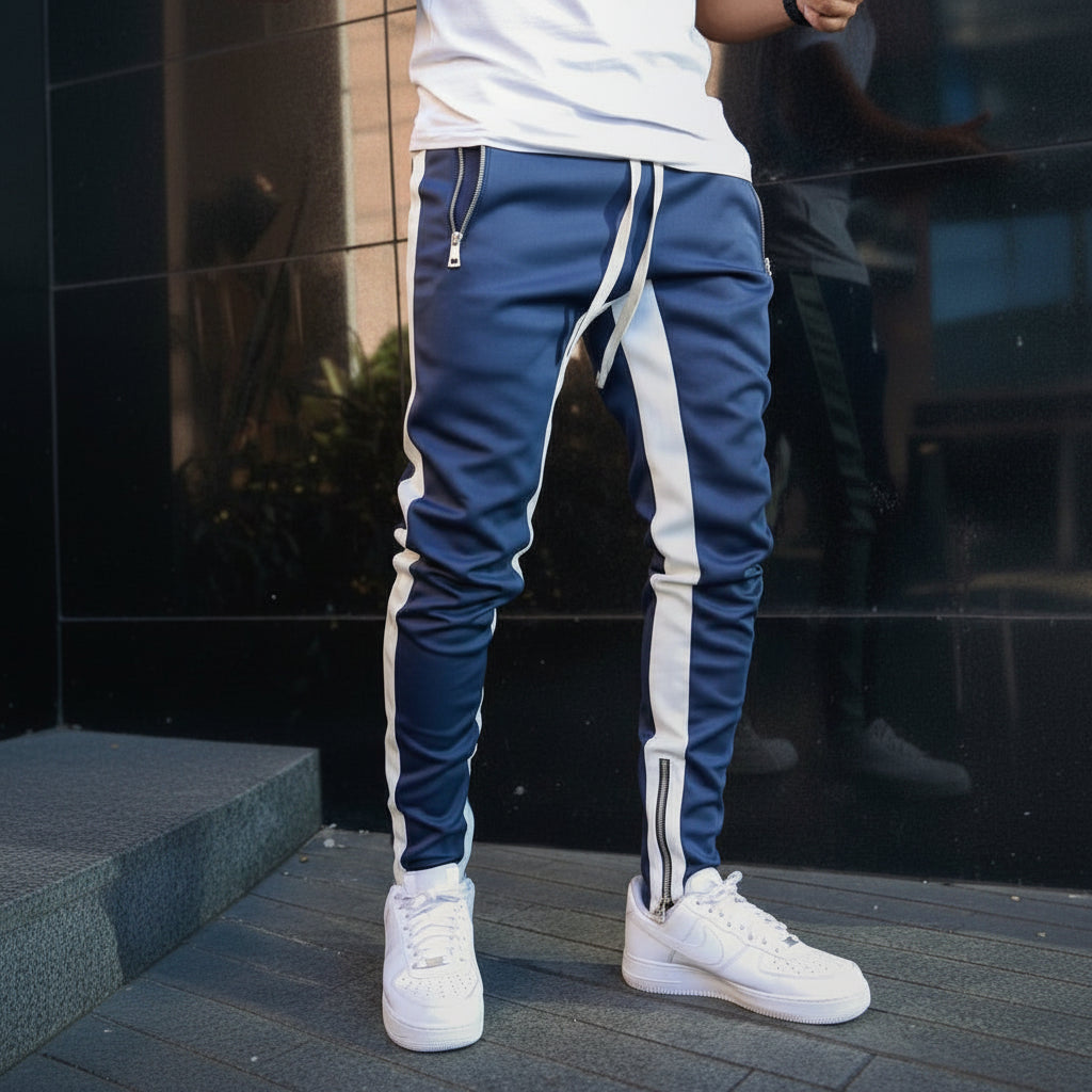 Men's Slim Fit Joggers With Side Stripe Athletic Sweatpants | Temsk