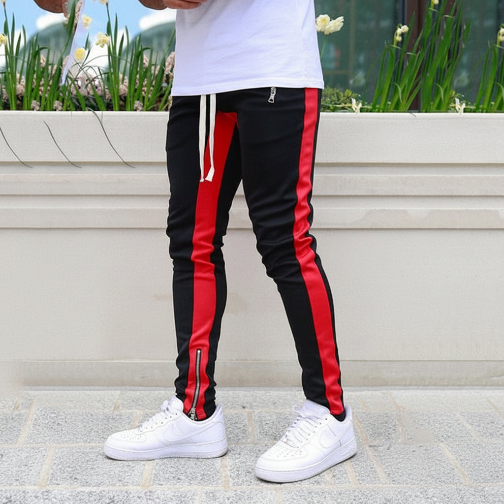 Men's Slim Fit Joggers With Side Stripe Athletic Sweatpants | Temsk