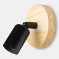 Vintage Wandleuchte mit verstellbarem Holz- und Metallschirm | Temsk