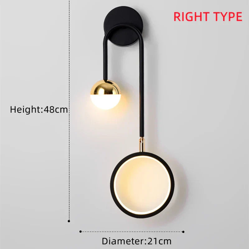 Nordic LED Stil hebt Orbis Wandleuchte mit kreisförmigem Diffusor hervor | Temsk