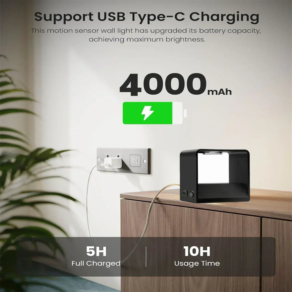 Luce da parete LED wireless LuminaWave con sensore di movimento e batteria da 4000 mAh | Temsk