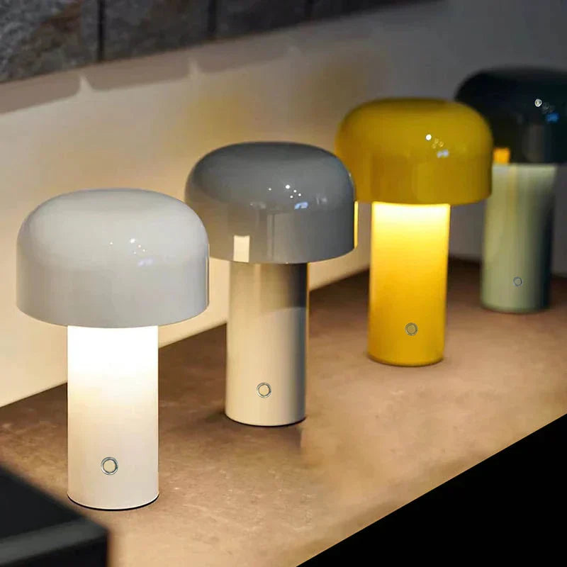 Aurora Nova Cordless Italian Mushroom Table Lamp In Chrome | Temsk