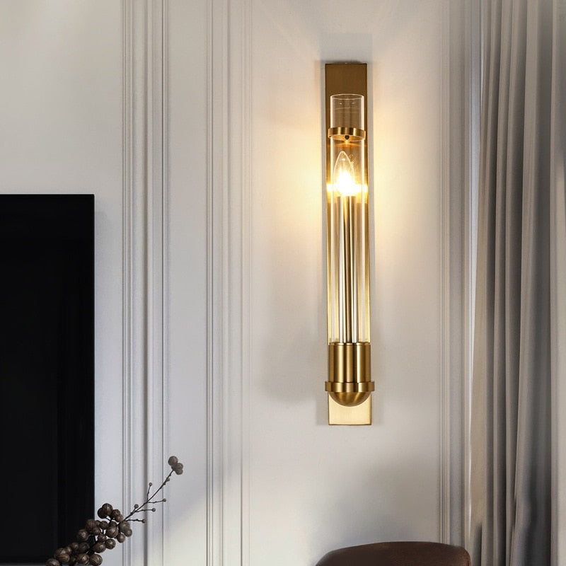 Luminor moderne LED-Wandlampe im amerikanischen Stil in goldenem Licht | Snurv | Temsk