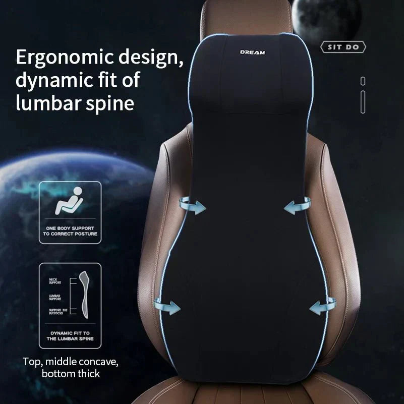 DriveEase Integrated Car Neck And Lumbar Support Made Of Memory Foam | Temsk