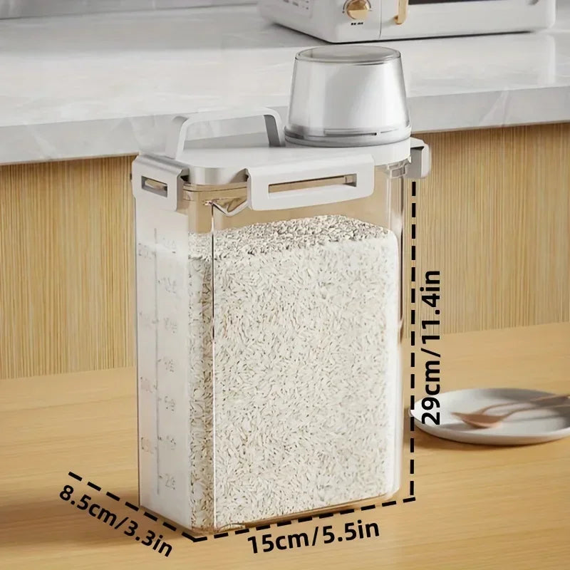 2.5L Airtight Container For Rice, Cereal And Flour With Dispenser And Measuring Cup | Temsk