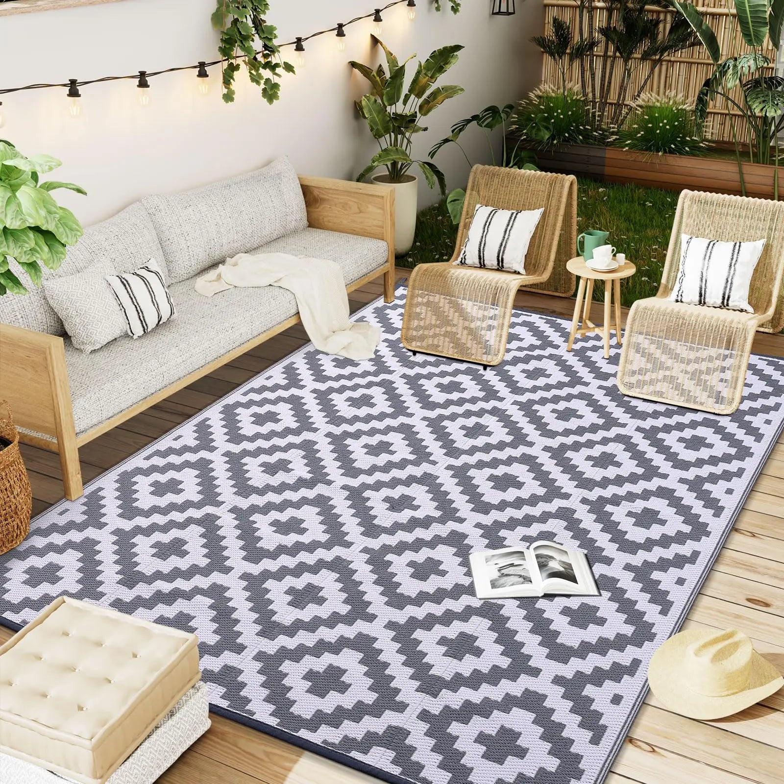Harbour Haven wendbarer wasserdichter Outdoor-Teppich für Terrassen | Temsk