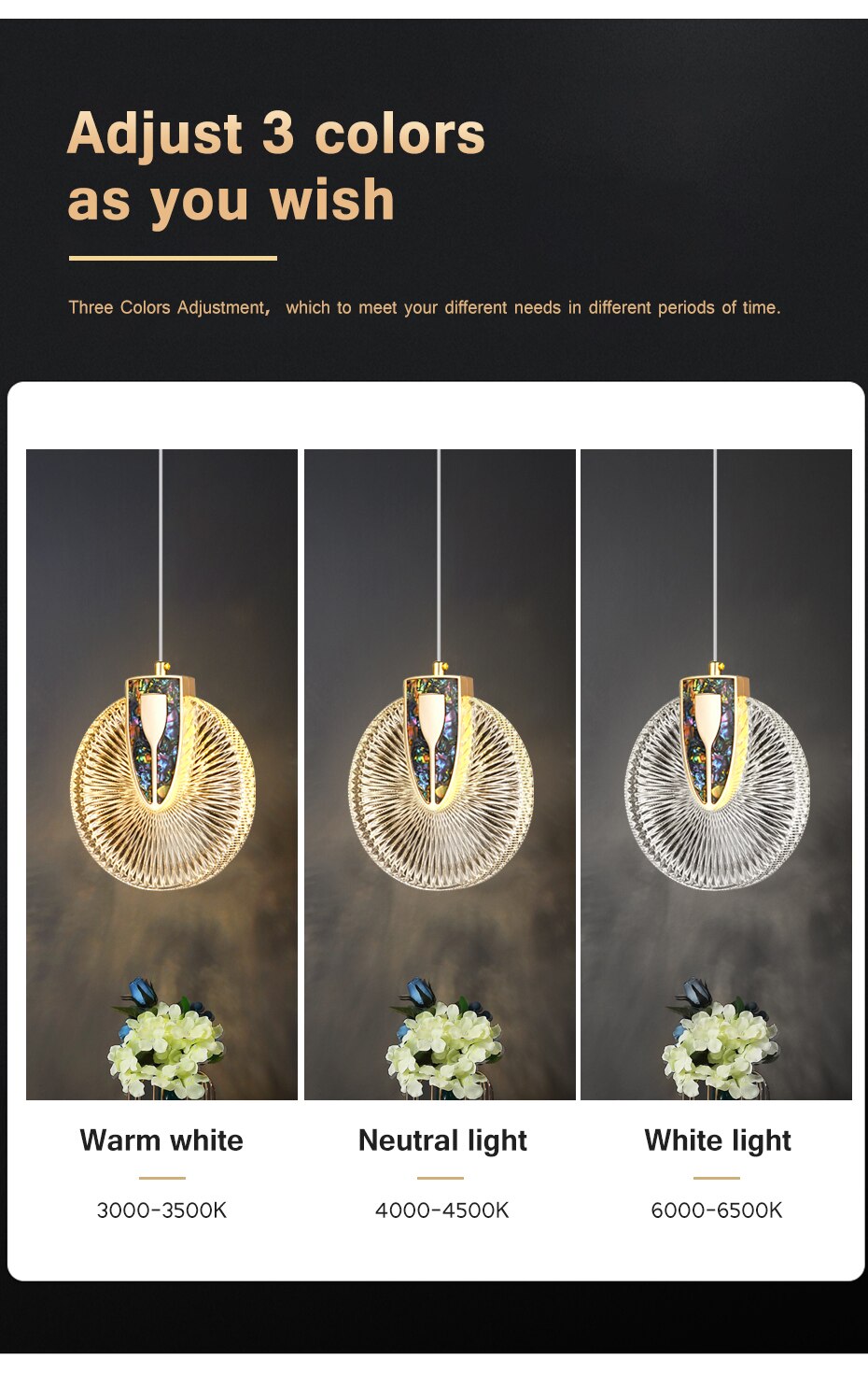 Solara Kristallrunde goldene LED-Pendelleuchte Deckenleuchte | Snurv | Temsk