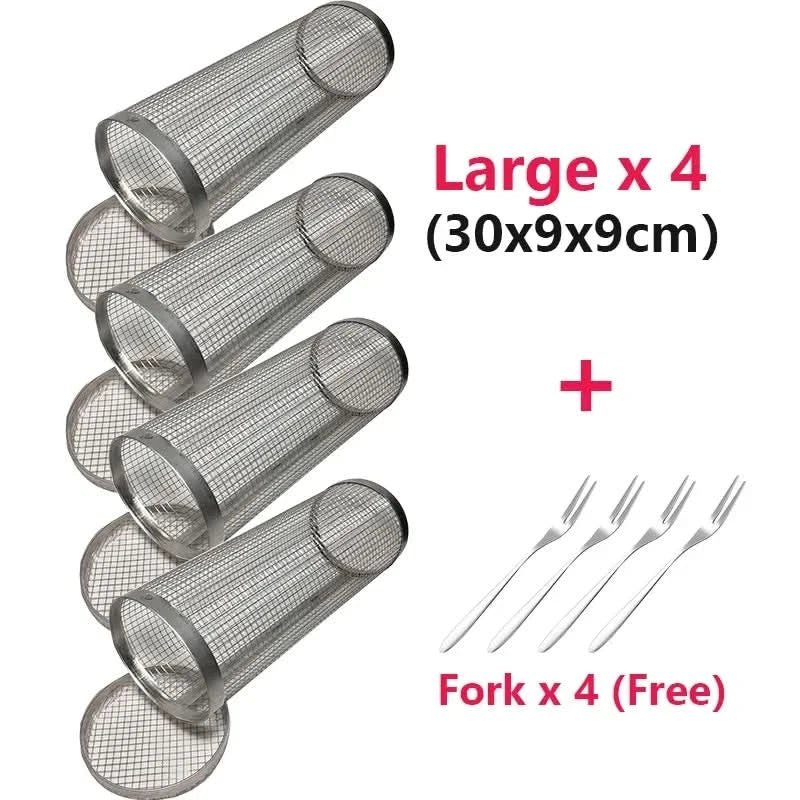 AeroGrill Rotating Barbecue Basket in Stainless Steel for Even Cooking | Temsk