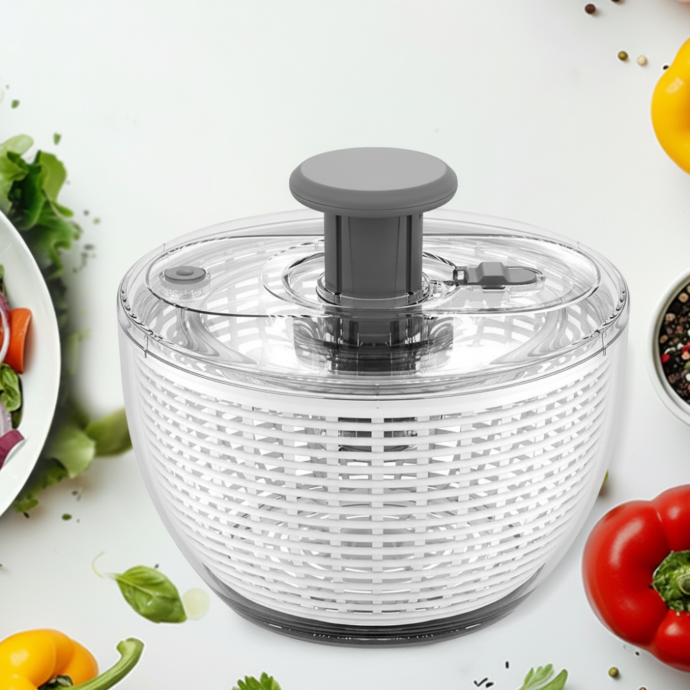 Greens Drying Bowl With Manual Pump Salad Spinner System | Temsk