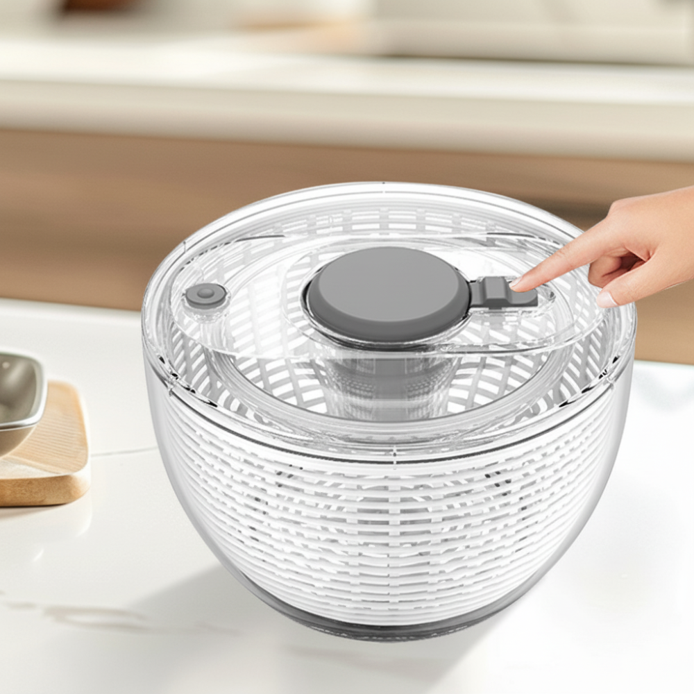 Greens Drying Bowl With Manual Pump Salad Spinner System | Temsk