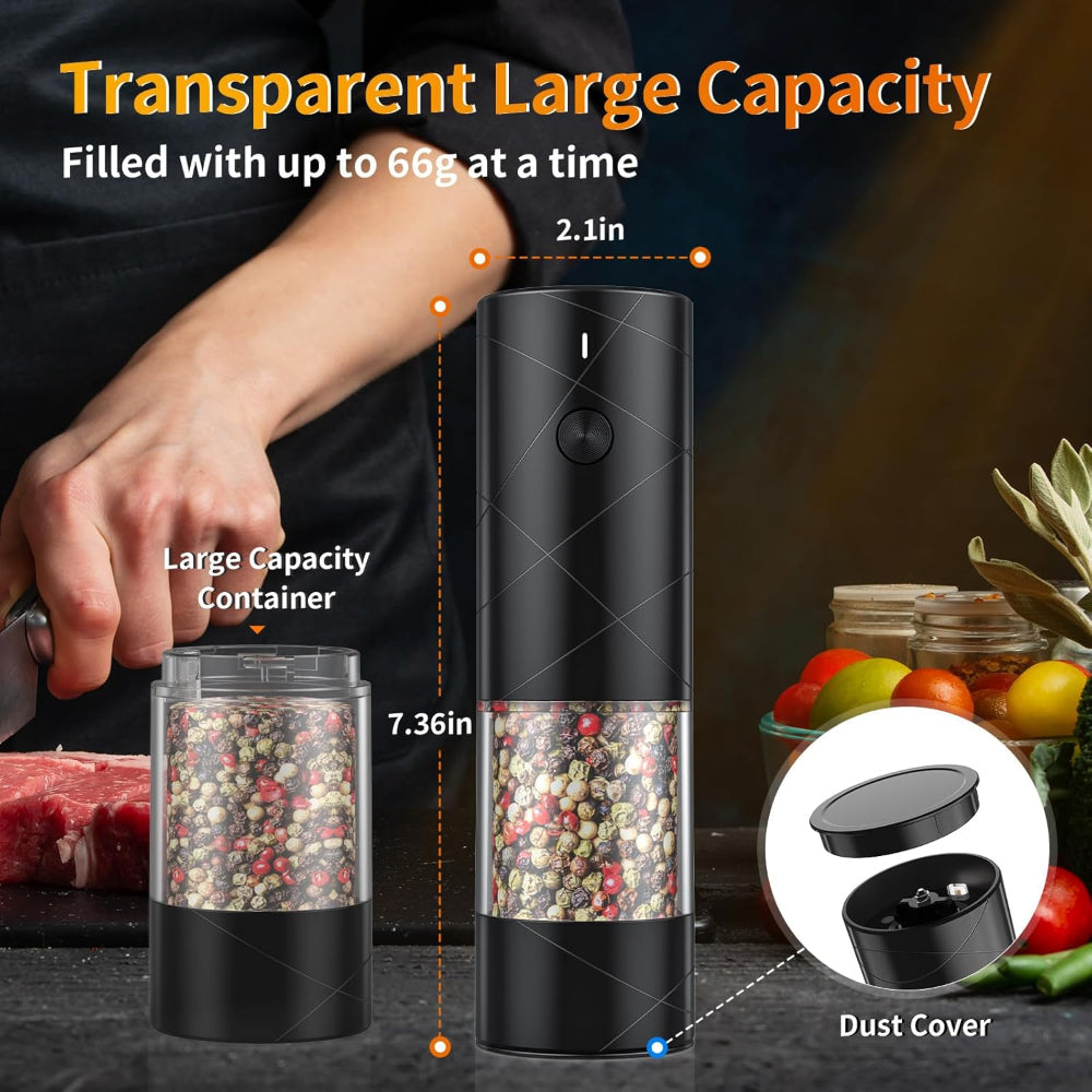 Rechargeable Electric Salt And Pepper Grinder With LED Light | Temsk